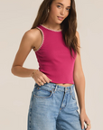 Avril Rib Whipstitch Top - Cactus Flower