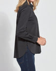 Black Connie Slim Button Down Shirt