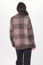 Load image into Gallery viewer, Taupe Plaid Checker Soft Knit Cardigan