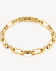 Mens Bike Chain Link Bracelet - Gold