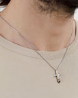 Mens Comfort Fit Polished Cross Necklace