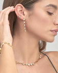 Emphasis Dangle Crystal Earrings - Gold