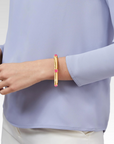 Catalina Stone Hinge Bangle - Peony Pink