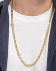Mens Long Chain Link Necklace - Gold
