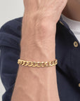 Mens Thick Chain Link Bracelet - Gold