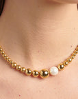 Gold & Pearl Beaded Necklace