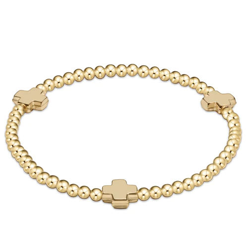 Signature Cross 3MM Bead - Gold