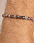Mens Natural Stones Beaded Bracelet