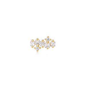 Gold Sparkle Cluster Single Earring