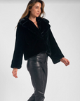 Black Cropped Fur Coat