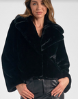 Black Cropped Fur Coat