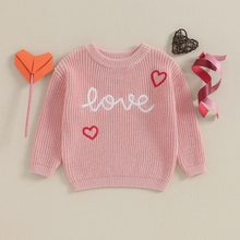 Load image into Gallery viewer, Love Heart Embroidery Knit Sweater