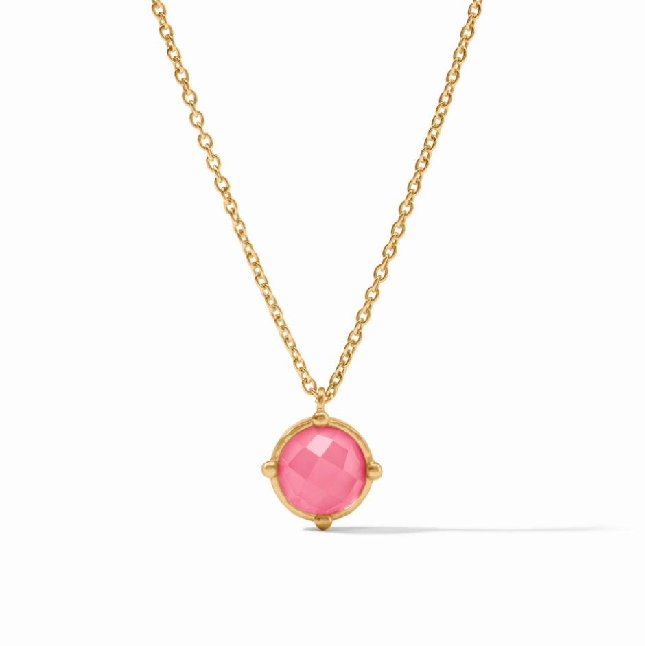 Honeybee Solitaire Necklace - Peony Pink