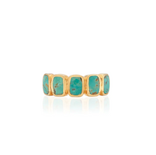 Load image into Gallery viewer, Turquoise Multi-Cushion Ring - Size 7