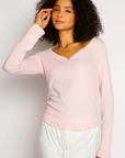 Pointelle Hearts Long Sleeve Top