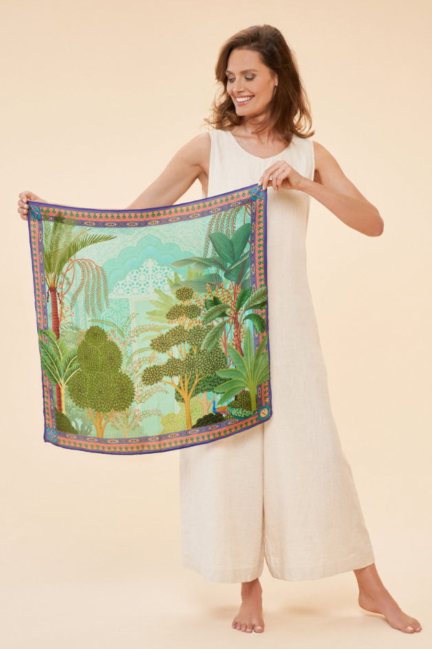 100% Silk Secret Paradise Square - Aqua