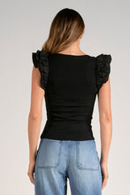 Load image into Gallery viewer, Scoop Neck Ruffle Sleeve Tank