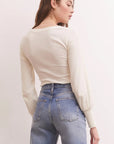 White Rylen Long Sleeve Top