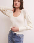 White Rylen Long Sleeve Top