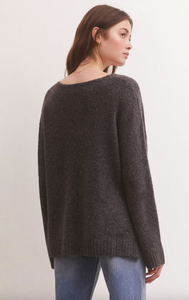 Charcoal Heather Modern V-Neck Sweater
