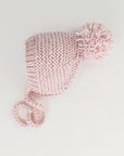 Garter Stitch Baby Bonnet - Blush