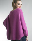 V-Neck Comfy Sweater - Berry