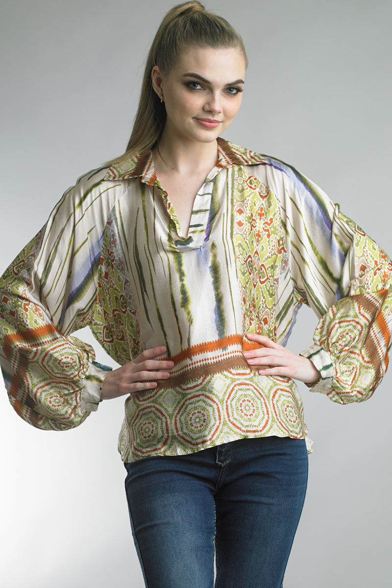 Patterned Poets Shirt