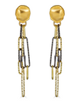 Rhodium and Gold Paperclip Earrings