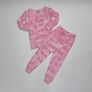 Bubblegum Pink Tie-dye Thermal Pajama NB