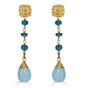 Auqamarine & London Blue Topaz Earrings