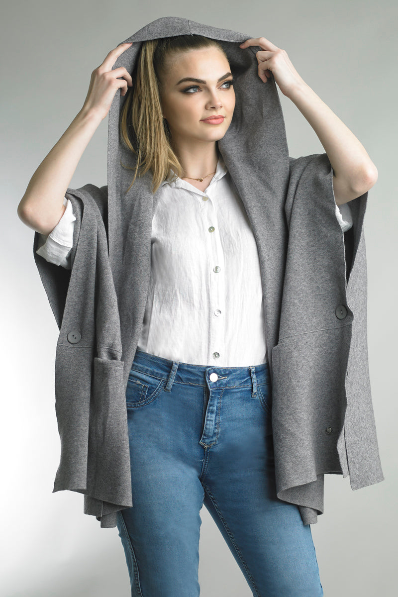 Side Button Poncho