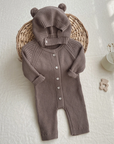 Brown Knitted Suit 2 Piece Set