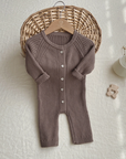 Brown Knitted Suit 2 Piece Set