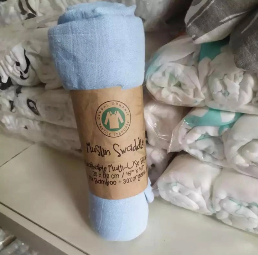 Muslin Blanket Light Blue