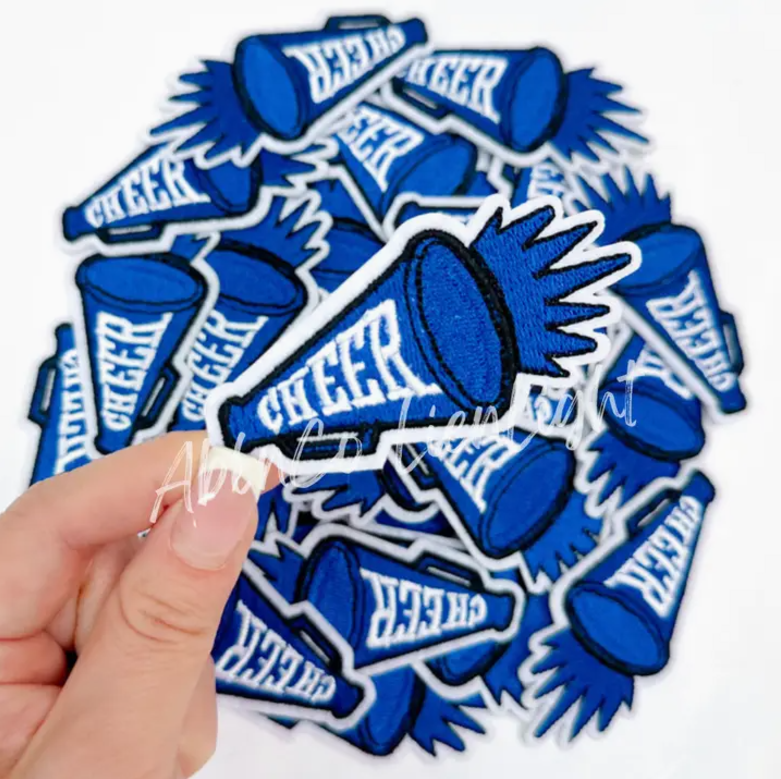 Cheer Megaphone Patch Blue