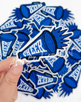 Cheer Megaphone Patch Blue