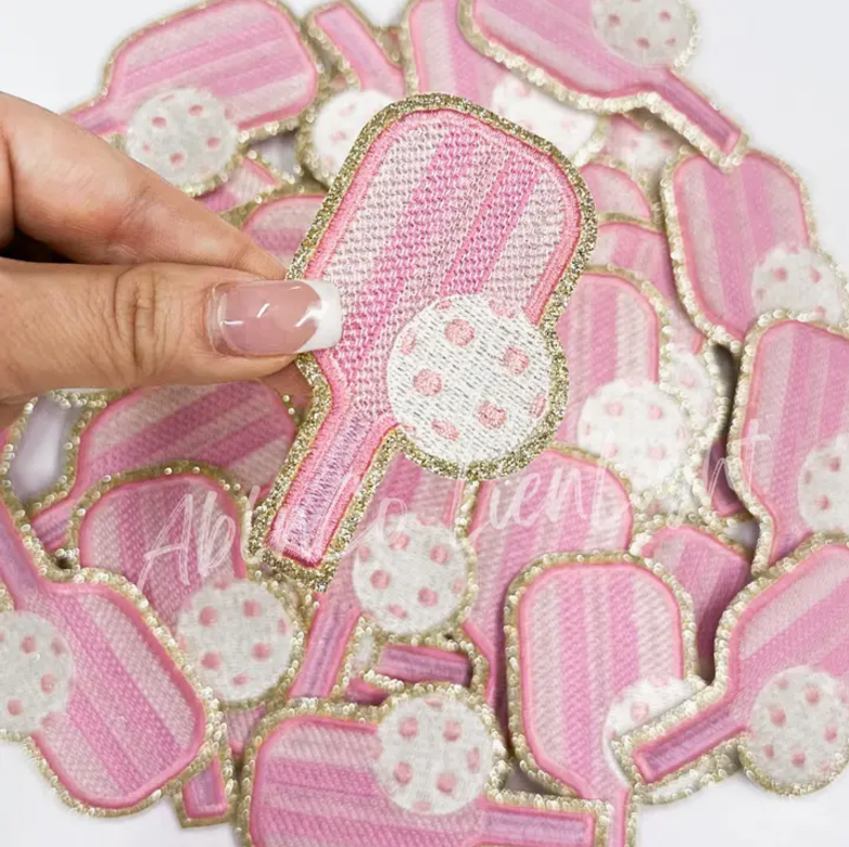 Pink Pickleball Glitter Patch