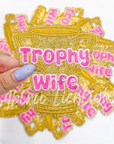 Trophy Wife Glitter Patch Gold