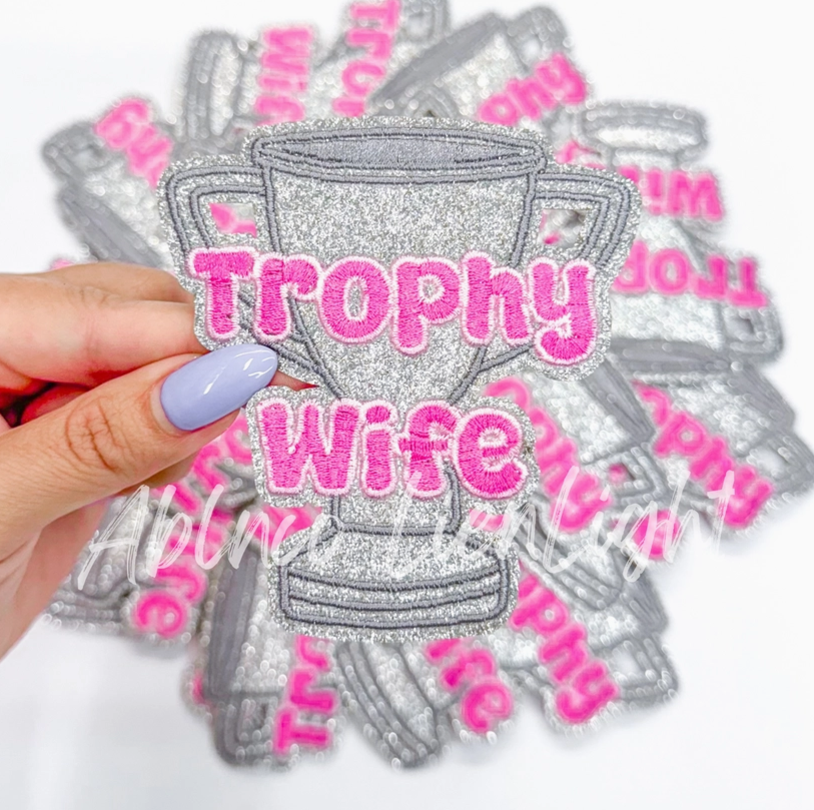 Trophy Wife Glitter Patch Silver