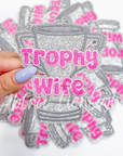 Trophy Wife Glitter Patch Silver