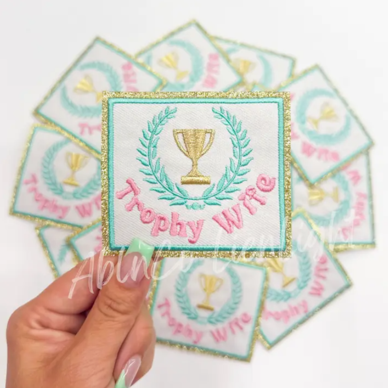 Trophy Wife Glitter Border Patch