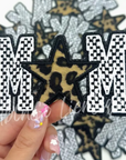 Mom Checkered Cheetah Patch Black