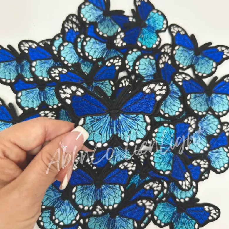 Ombre Butterfly Patch Blue