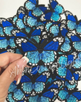 Ombre Butterfly Patch Blue