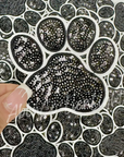 Sequin Paw Print Patch Black