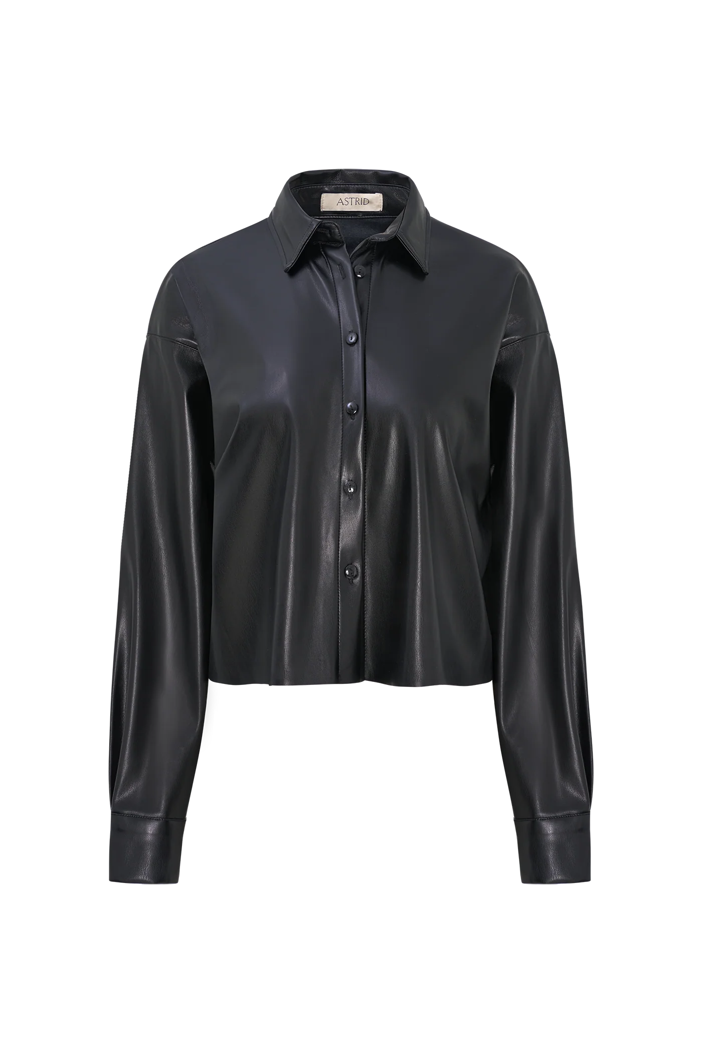 Black Leather Button Up