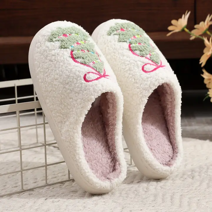 Bow Christmas Tree Slippers