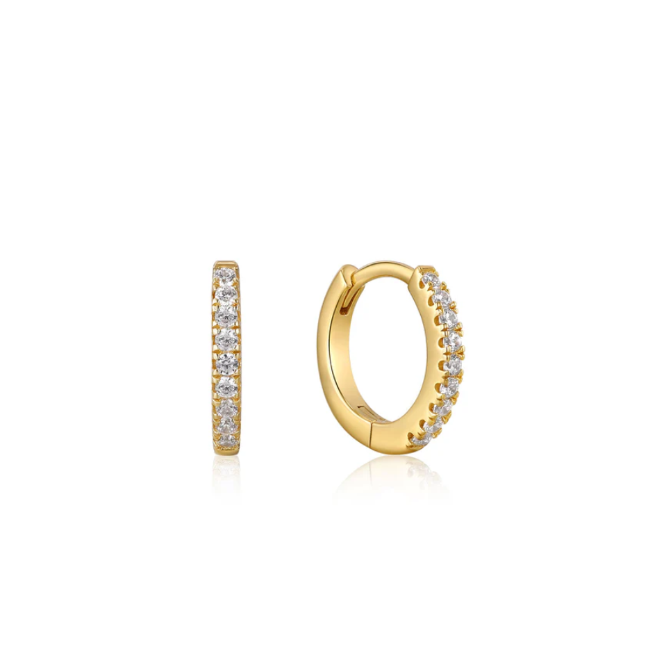 Gold Sparkle Huggie Hoop