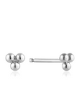 Silver Modern Triple Ball Stud