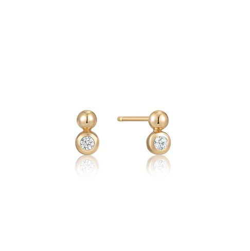 Gold Orb Sparkle Stud